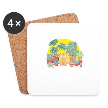 Jardinage Horticulture Jardinier - Dessous de verre (lot de 4) - blanc - Devant