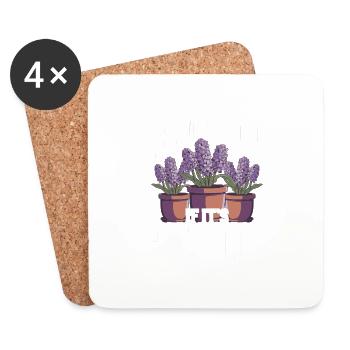 Jardinage Horticulture Jardinier - Dessous de verre (lot de 4) - blanc - Devant