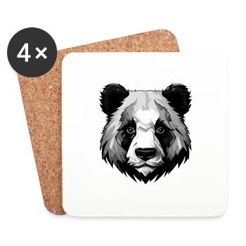 Panda Head - Coasters (set of 4) - white - Front