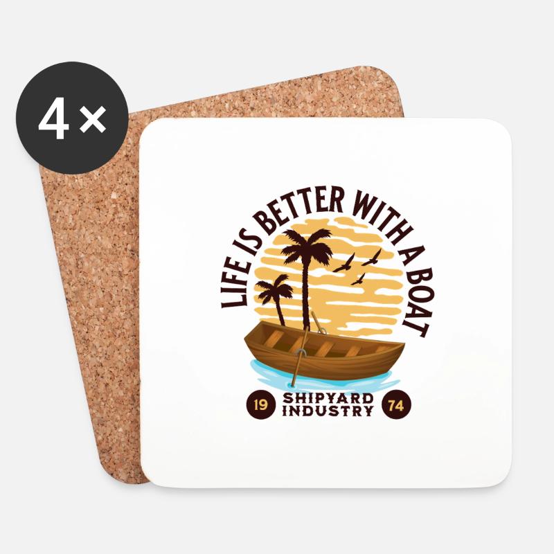 Boat Life Design - Coasters (set of 4) - white