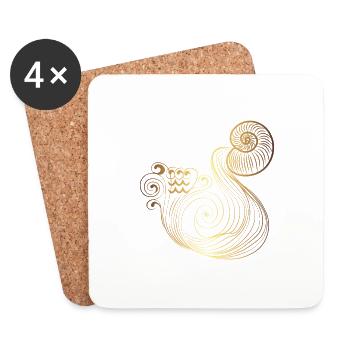 aquarius6gold Artboard 1 - Coasters (set of 4) - white - Front