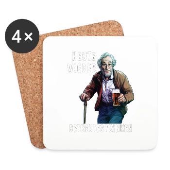 MAN TODAY AGAIN SUPERVISED DRINKING - Coasters (set of 4) - white - Front
