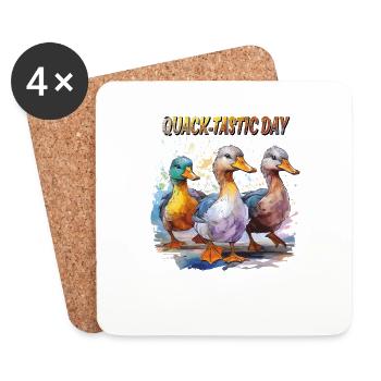 JOURNÉE DU CANARD COIN-TASTIQUE - Dessous de verre (lot de 4) - blanc - Devant