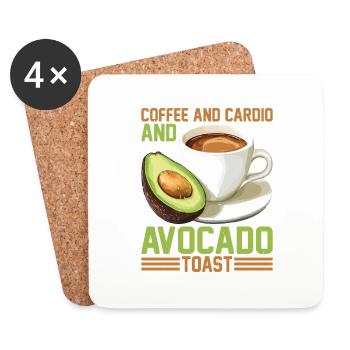 Coffee And Cardio And Avocado Toast - Untersetzer (4er-Set) - Weiß - Vorne