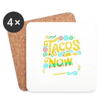 Tacos jetzt Diät später - Untersetzer (4er-Set) - Weiß - Vorne