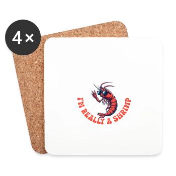 This Is My Human Costume Seafood Shrimp Lover - Untersetzer (4er-Set) - Weiß - Vorne