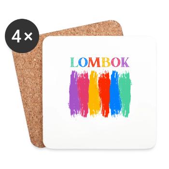 Lombok Indonesia - Coasters (set of 4) - white - Front