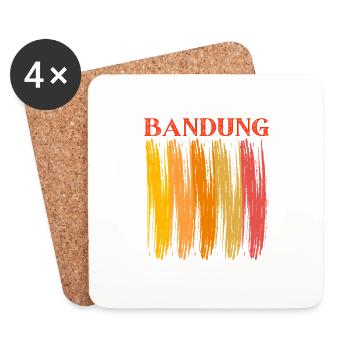 Bandung Indonesia - Coasters (set of 4) - white - Front