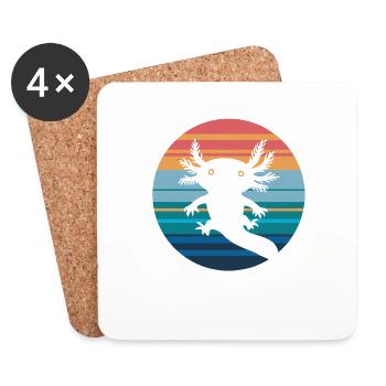 Axolotl Retro Sunset Axolotl Gifts Kids Boys Girls - Untersetzer (4er-Set) - Weiß - Vorne