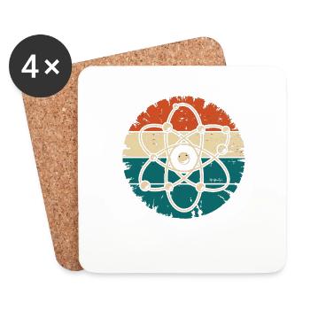 Retro Atom Art Biology Physics Chemistry Science - Untersetzer (4er-Set) - Weiß - Vorne