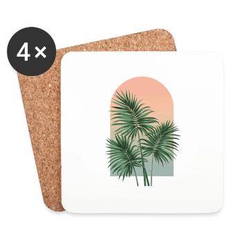 Areca-Palme - Untersetzer (4er-Set) - Weiß - Vorne