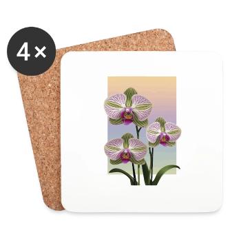 Orchidee - Untersetzer (4er-Set) - Weiß - Vorne