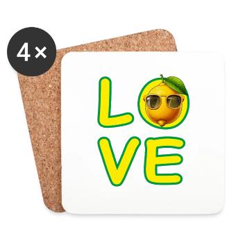 LOVE ZITRONE - Untersetzer (4er-Set) - Weiß - Vorne