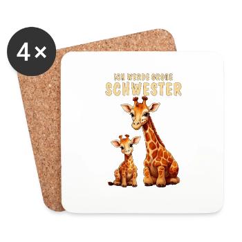 GIRAFFEN WERDE GROßE SCHWESTER - Untersetzer (4er-Set) - Weiß - Vorne