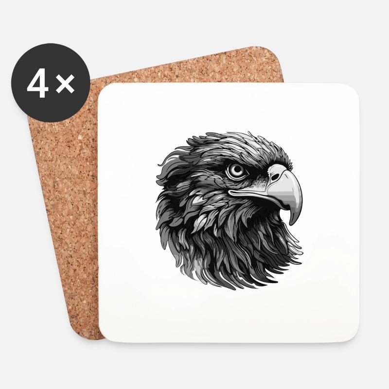 Adler Portrait - Untersetzer (4er-Set) - Weiß