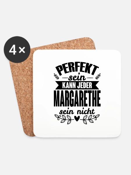 Margarethe Perfekt Sein Kann Jeder Margarete Nicht - Untersetzer (4er-Set) - Weiß
