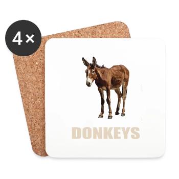 Donkey Esel - Untersetzer (4er-Set) - Weiß - Vorne