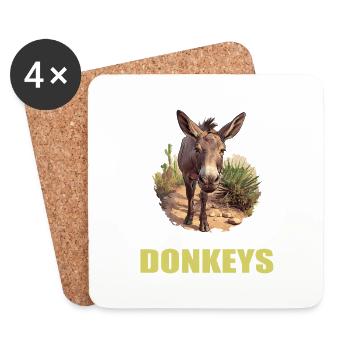 Donkey Esel - Untersetzer (4er-Set) - Weiß - Vorne