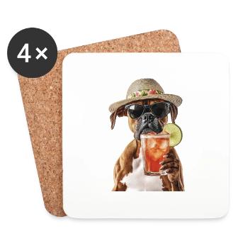 Boxer - Untersetzer (4er-Set) - Weiß - Vorne