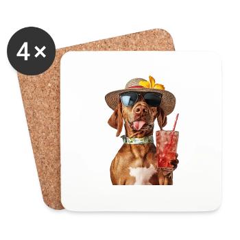 Rhodesian Pitbull Ridgeback - Untersetzer (4er-Set) - Weiß - Vorne