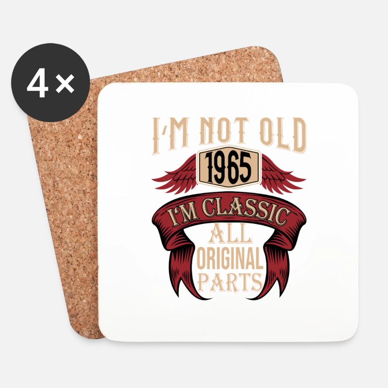 not old classic haha funny for - Coasters (set of 4) - white