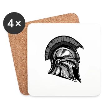 Spartan Helmet Warrior Sparta - Coasters (set of 4) - white - Front