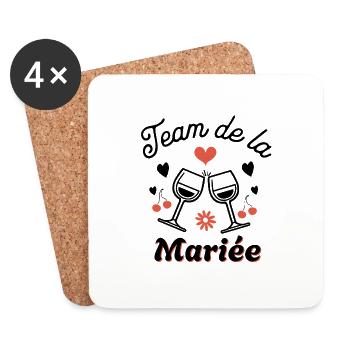 Wife Bride Team for a Bachelorette Party Team Bride - Coasters (set of 4) - white - Front