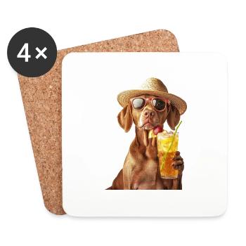 Vizsla - Untersetzer (4er-Set) - Weiß - Vorne