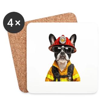 Boston Terrier - Untersetzer (4er-Set) - Weiß - Vorne