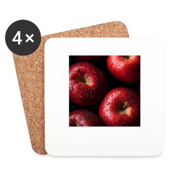 Äpfel - Untersetzer (4er-Set) - Weiß - Vorne