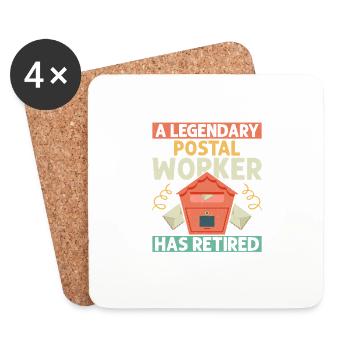 A Legendary Postal Worker Has Retired Mail Mailman - Untersetzer (4er-Set) - Weiß - Vorne