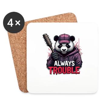 Gangster Panda Panda Panda Ours Pandas - Dessous de verre (lot de 4) - blanc - Devant