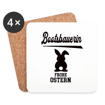 Bootsbauerin Frohe Ostern Oster Outfit Bootsbauer - Untersetzer (4er-Set) - Weiß - Vorne