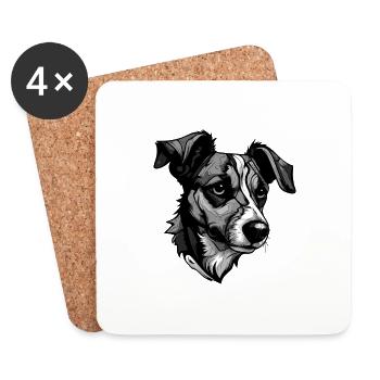Jack Russel Terrier Hund Portrait - Untersetzer (4er-Set) - Weiß - Vorne