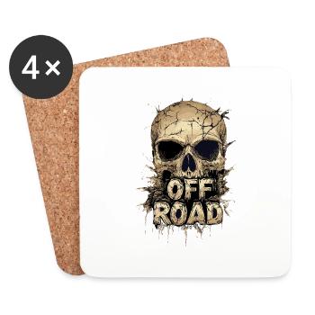 Offroad Skull 4x4 Geschenk - Untersetzer (4er-Set) - Weiß - Vorne