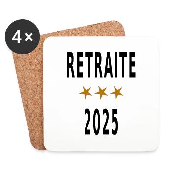 Retraite 2025 - Dessous de verre (lot de 4) - blanc - Devant