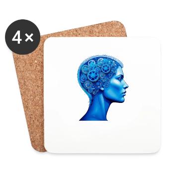 HEAD GEARS - Coasters (set of 4) - white - Front