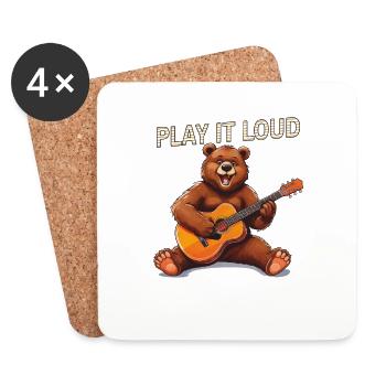 GUITARE D’OURS JOUE-LA FORT - Dessous de verre (lot de 4) - blanc - Devant