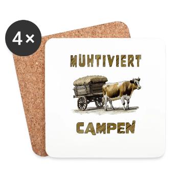 KUH WAGEN MUHTIVIERT CAMPEN - Untersetzer (4er-Set) - Weiß - Vorne