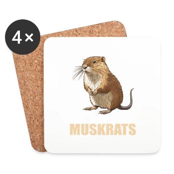 Rat musqué - Dessous de verre (lot de 4) - blanc - Devant