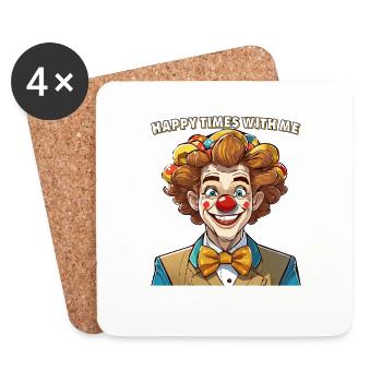 CLOWN HAPPY TIMES WITH ME - Coasters (set of 4) - white - Front