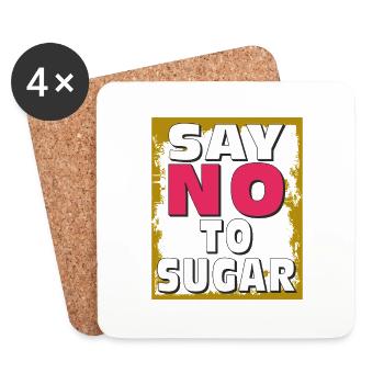 ZUCKER SAY NO TO SUGAR - Coasters (set of 4) - white - Front