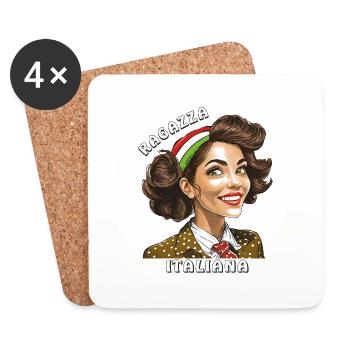WOMAN ITALY RAGAZZA ITALIANA - Coasters (set of 4) - white - Front