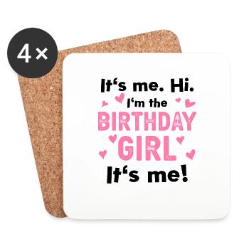 birthday girl black 2 omg die ist ja so poetisch - Untersetzer (4er-Set) - Weiß - Vorne