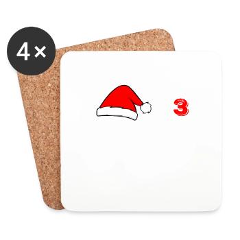 Ho to the power of 3 haha Artboard 1 - Coasters (set of 4) - white - Front