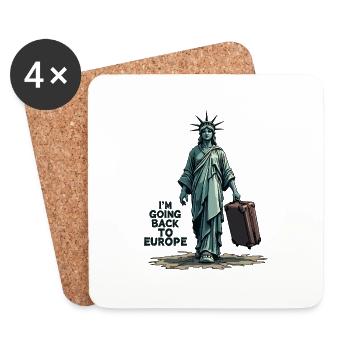 Funny Statue of Liberty USA America Sarcasm - Coasters (set of 4) - white - Front