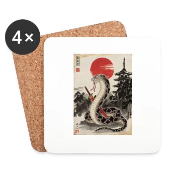 Samurai - Untersetzer (4er-Set) - Weiß - Vorne