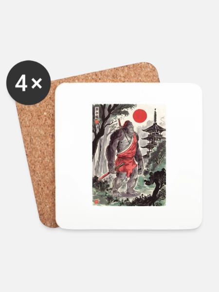 Samurai - Untersetzer (4er-Set) - Weiß
