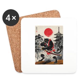 Samurai - Untersetzer (4er-Set) - Weiß - Vorne