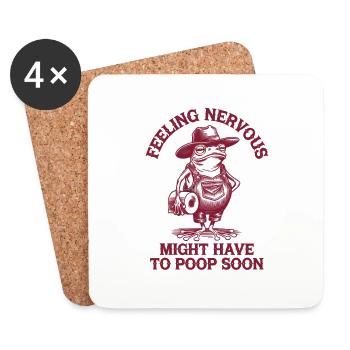 Irritable Bowel Syndrom Cowboy Frog - Coasters (set of 4) - white - Front